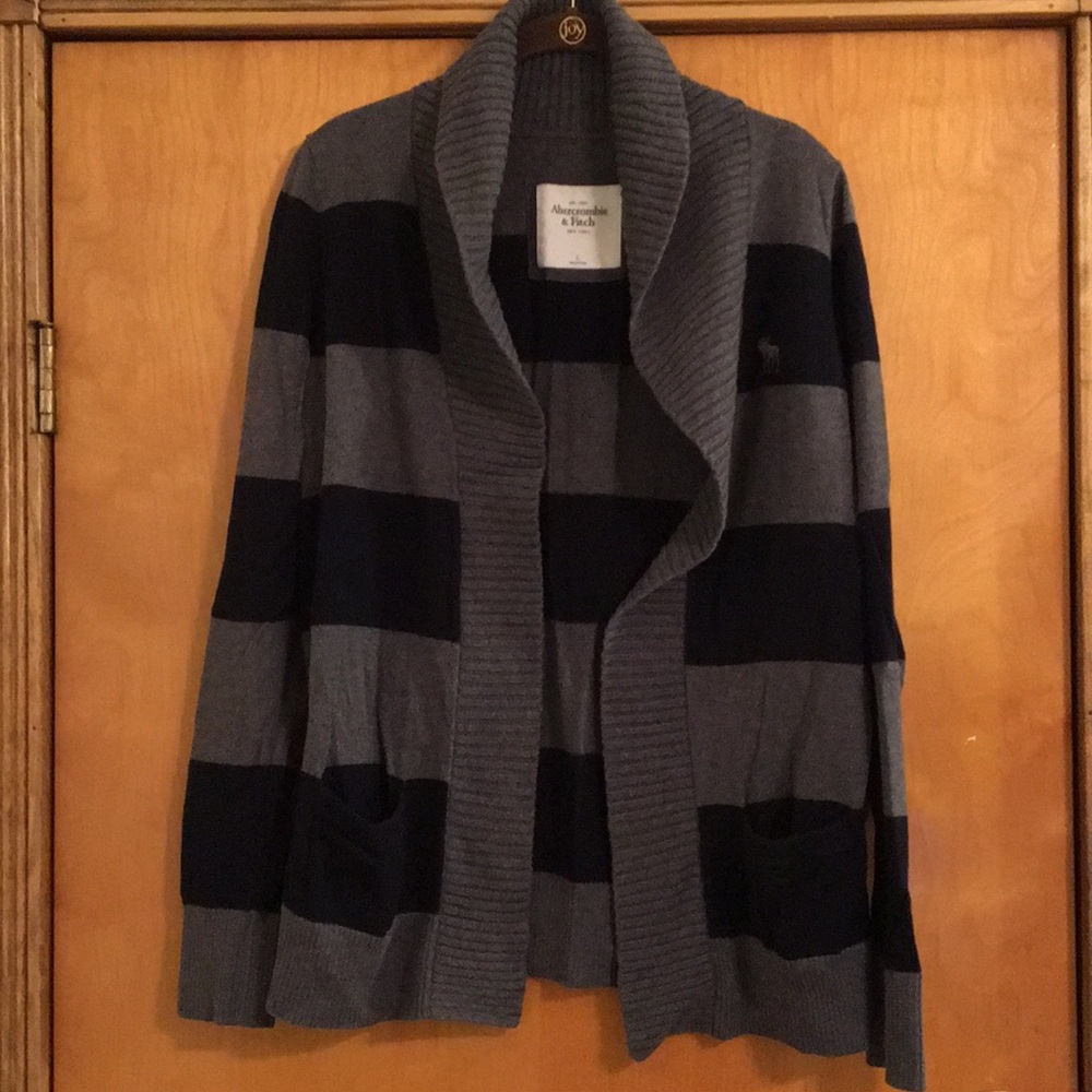 Abercrombie & Fitch Preppy Grey & Navy Sweater